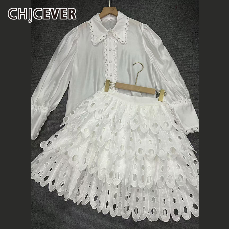 Winter Clothing Line - CHICEVER-Jupe évidée pour femme, chemise à