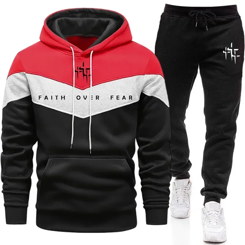 Winter Clothing Hoodie - Ensemble de survêtement pour homme Faith