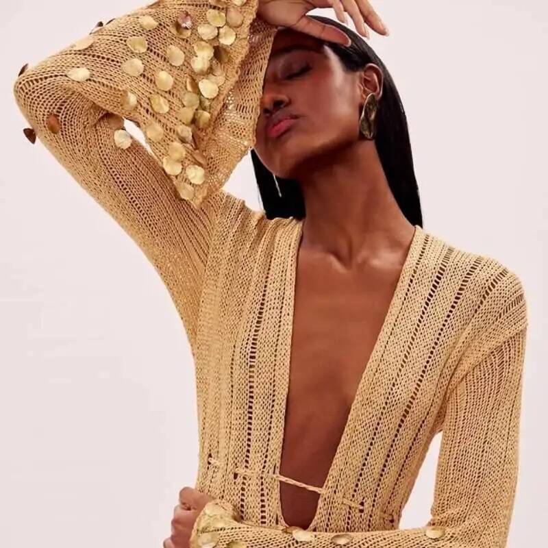 Robe longue tricotée à sequins - Winter Clothing Dress Up avis et prix