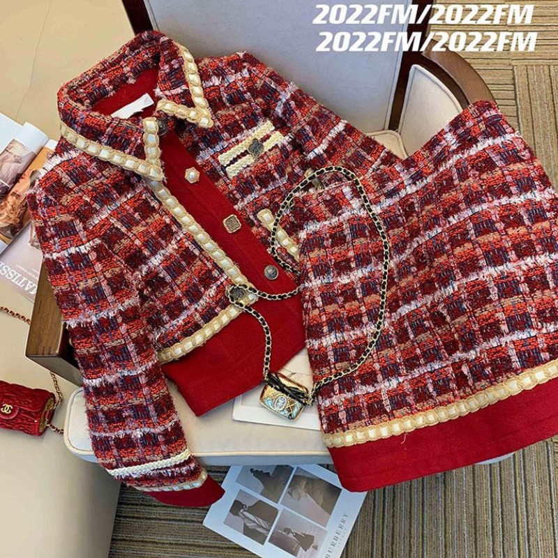 Costume élégant rouge en Tweed - Winter Clothing Line avis et prix