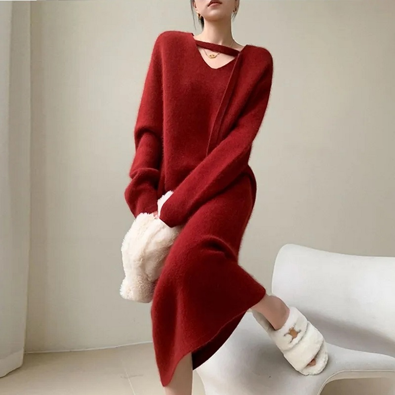 Robe pull tricotée à manches l - Winter Clothing Dress Up avis et prix