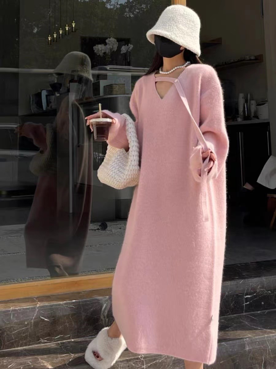 Robe pull tricotée à manches l - Winter Clothing Dress Up avis et prix