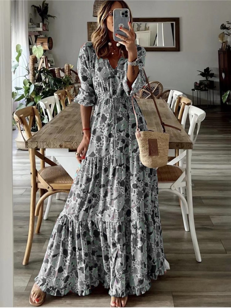 Robe longue à lacets pour femm - Winter Clothing Dress Up avis et prix