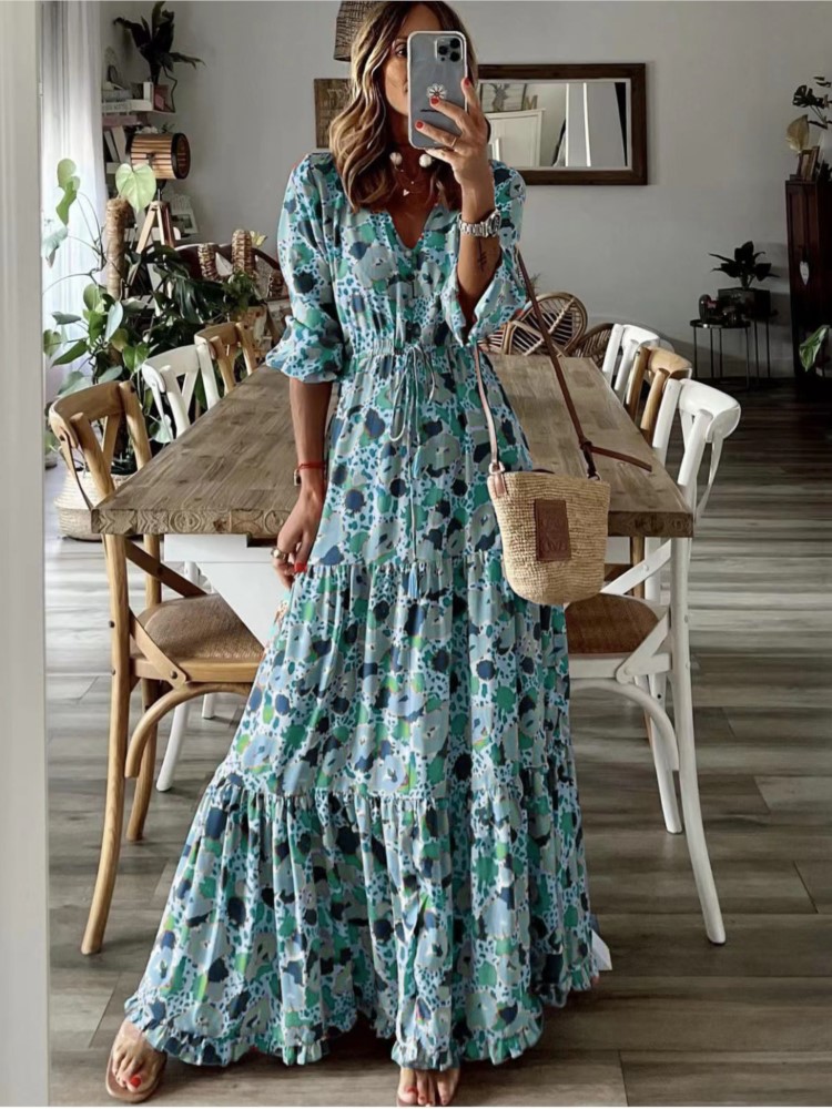 Robe longue à lacets pour femm - Winter Clothing Dress Up avis et prix